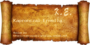 Kapronczai Ernella névjegykártya