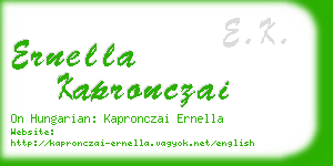 ernella kapronczai business card